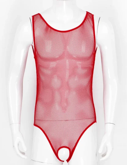 Sleeveless Fishnet Bodysuit with Open Crotch - Image 9