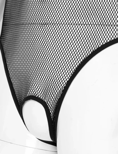 Sleeveless Fishnet Bodysuit with Open Crotch - Image 3