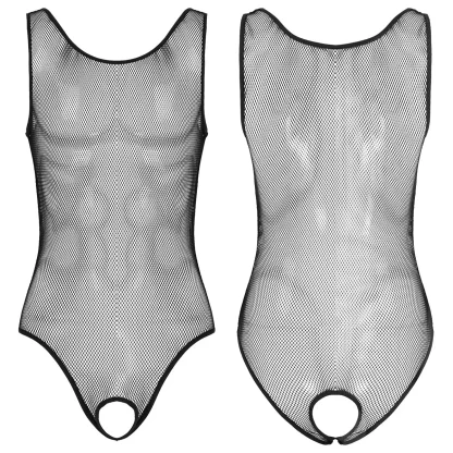 Sleeveless Fishnet Bodysuit with Open Crotch - Image 4