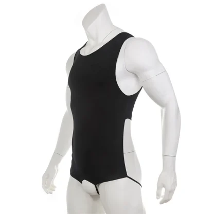 Bodysuit with Backless and Open Crotch Design