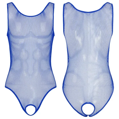 Sleeveless Fishnet Bodysuit with Open Crotch - Image 8