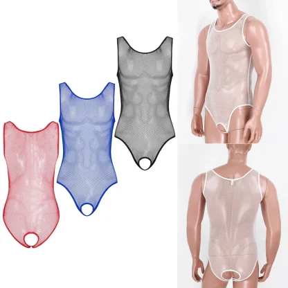 Sleeveless Fishnet Bodysuit with Open Crotch - Image 15