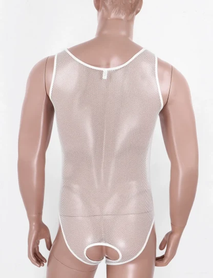 Sleeveless Fishnet Bodysuit with Open Crotch - Image 13