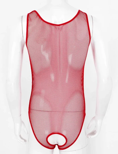 Sleeveless Fishnet Bodysuit with Open Crotch - Image 10