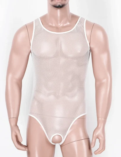 Sleeveless Fishnet Bodysuit with Open Crotch - Image 12