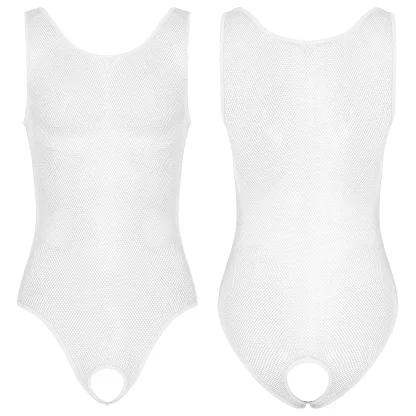 Sleeveless Fishnet Bodysuit with Open Crotch - Image 14