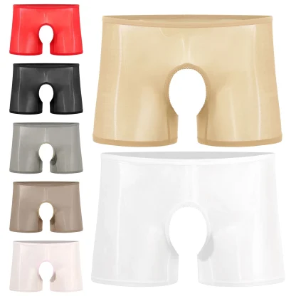 Glossy Seamless Crotchless Boxer Brief - Image 4