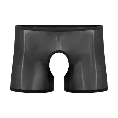 Glossy Seamless Crotchless Boxer Brief