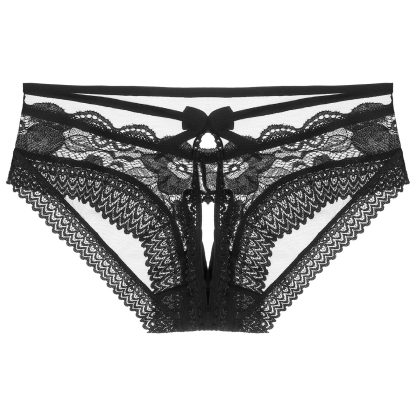 Crotchless Panty with Sheer Lace Detailing - Image 7