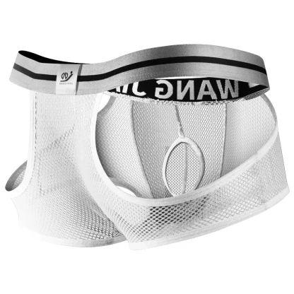Mesh Boxer Brief with Side Cutout Decor - Image 14