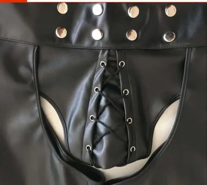 Faux Leather Short with Lace-up Detailing - Image 4