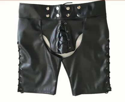Faux Leather Short with Lace-up Detailing - Image 3