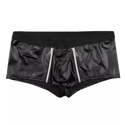 Black Boxer Brief with Zippered Crotch - Image 4