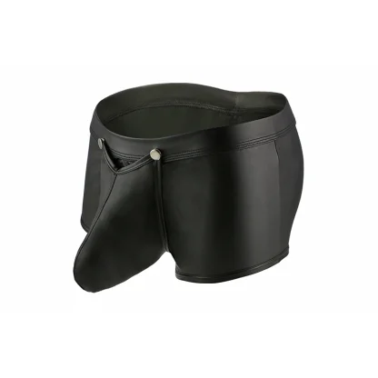 Black Boxer Brief with Snap Button Crotch