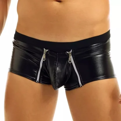 Black Boxer Brief with Zippered Crotch - Image 5