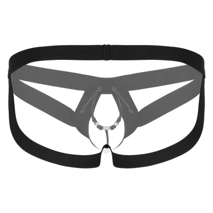 Open Crotch Jockstrap with Beaded Design - Image 12