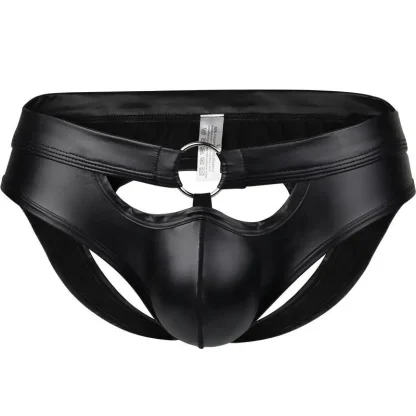 Seductive Black Jockstrap with Ring Decor
