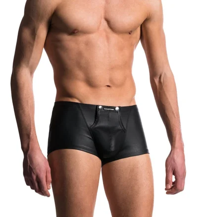 Faux Leather Boxer Brief with Open Crotch Design - Image 5