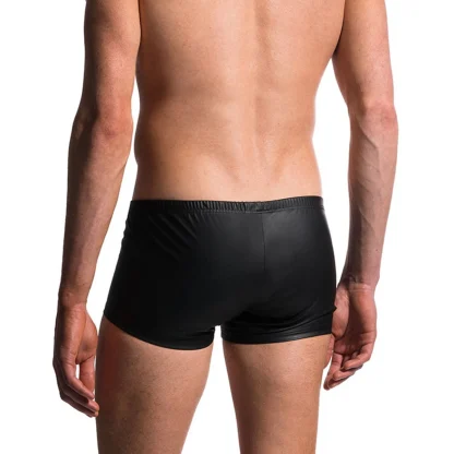 Faux Leather Boxer Brief with Open Crotch Design - Image 6