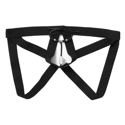 Open Crotch Jockstrap with Beaded Design - Image 9