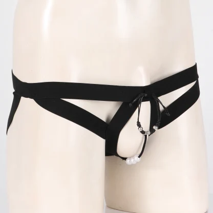 Open Crotch Jockstrap with Beaded Design - Image 3
