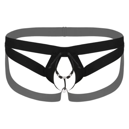 Open Crotch Jockstrap with Beaded Design
