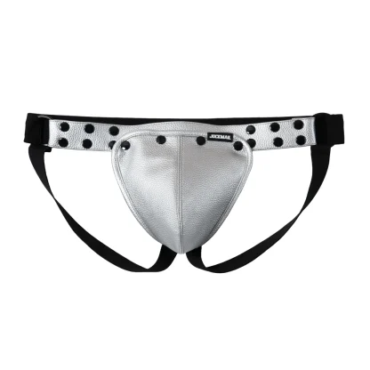Faux Leather Jockstrap with Removable Codpiece - Image 2