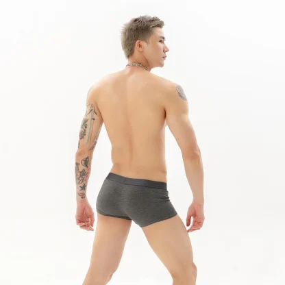 Soft Elastic Boxer Brief with Plain Color - Image 10