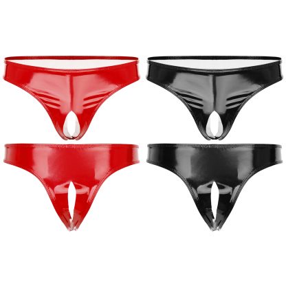 Shiny Sleek Panties with Open Crotch Design - Image 13