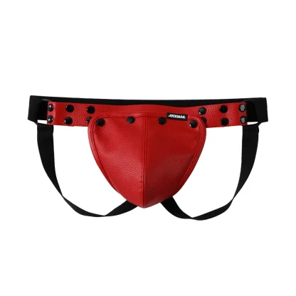 Faux Leather Jockstrap with Removable Codpiece - Image 6