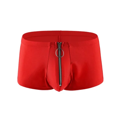Zippered Crotch Low-rise Boxer Brief