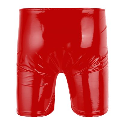 Glossy Black Slim-fit Open Crotch Shorts - Image 11
