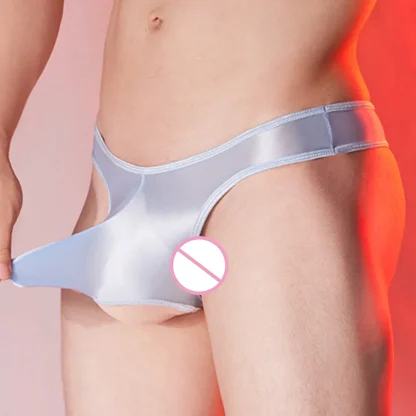 Shiny Elephant Nose Thong with Open Crotch - Image 13
