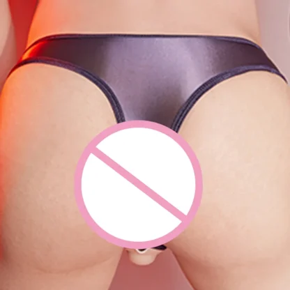 Shiny Elephant Nose Thong with Open Crotch - Image 5