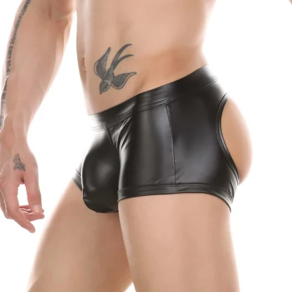 Open Back Boxer Brief with Shiny Finish