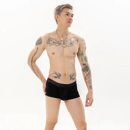 Soft Elastic Boxer Brief with Plain Color - Image 11