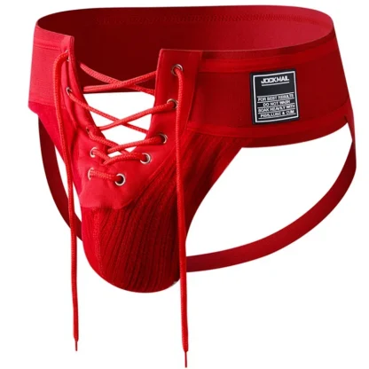 Playful Jockstrap with Lace-up Crotch