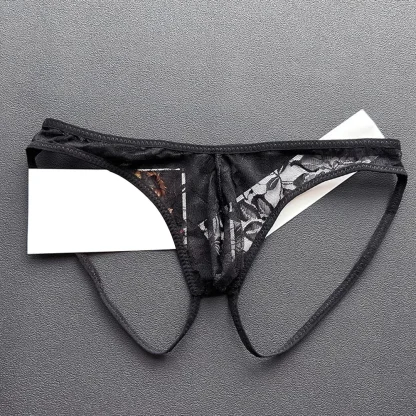 Sheer Lace Sexy Open Back Jockstrap - Image 2
