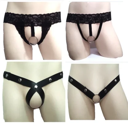Sexy Sheer Lace Jockstrap with Ring Open Crotch - Image 9