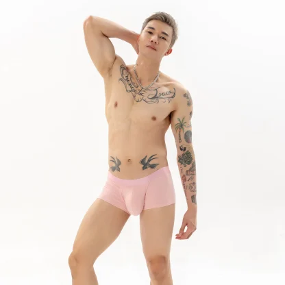 Soft Elastic Boxer Brief with Plain Color - Image 6