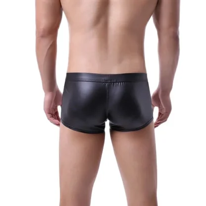 Black Boxer Brief with Snap Button Crotch - Image 6