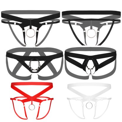 Open Crotch Jockstrap with Beaded Design - Image 14